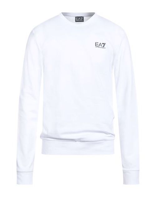 Man Sweatshirt White Size L Cotton, Elastane