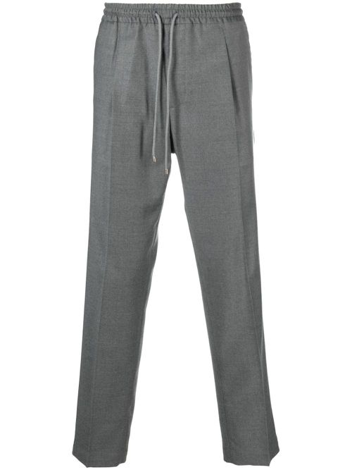 Pleated virgin-wool tapered trousers - Grey