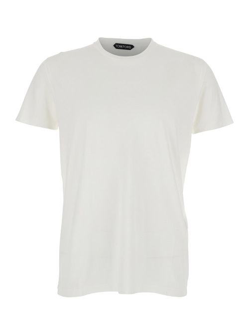 Cotton-Silk Blend T-shirt — White