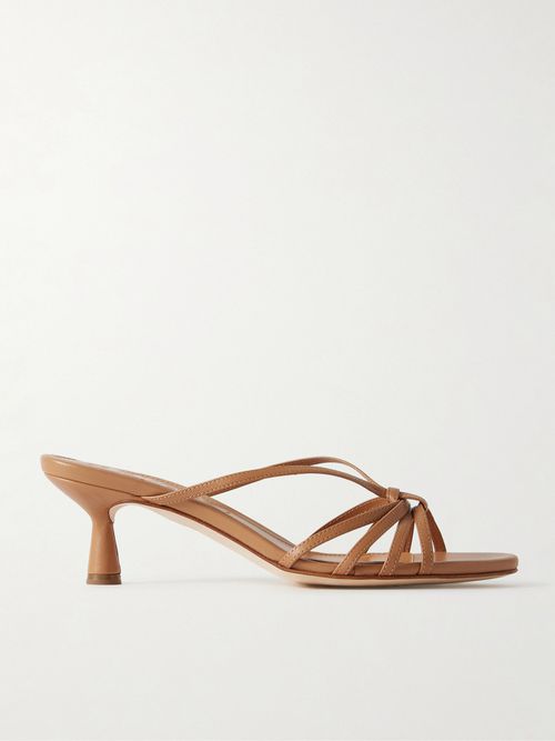 Abby Knotted Leather Sandals - Brown