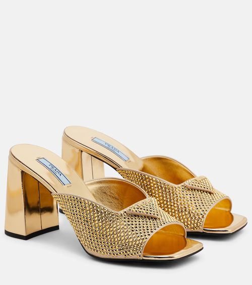 Crystal-embellished mules