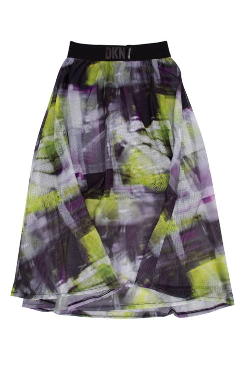 Abstract Multicolor Mesh Skirt — Multicolor