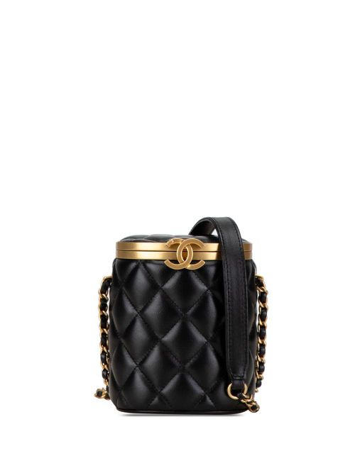 2021-2024 Mini Lambskin Crown Box crossbody bag - Black