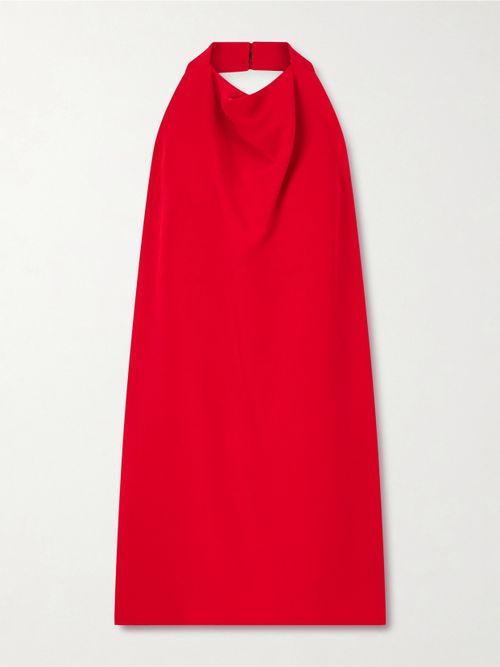 Draped Silk-cady Mini Dress - Red
