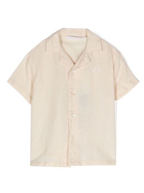 Eyou embroidered-motif shirt - Neutrals