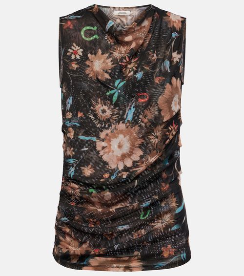 Sheer Flowers floral draped top