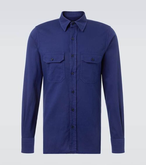 Cotton and linen drill shirt