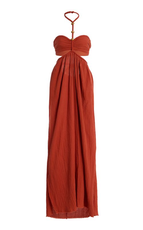Justine Cotton Maxi Halter Dress
