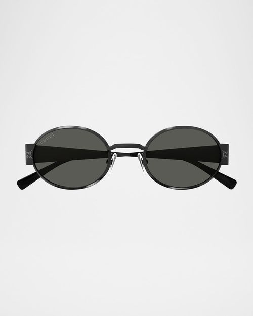 Men's GG1854SM Metal Oval Sunglasses
