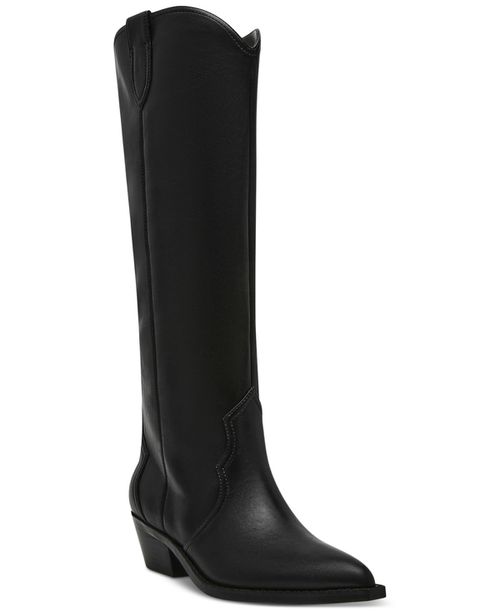 Women's Kit Knee-High Cowboy Boots - Black Smooth