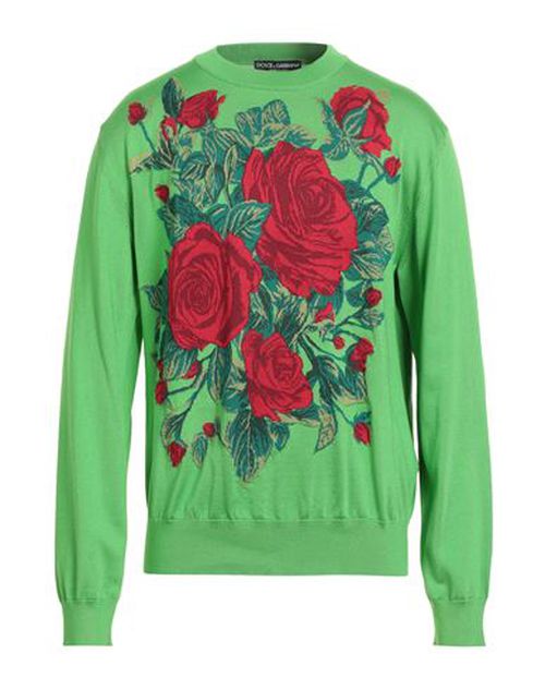 Man Sweater Green Size L Silk