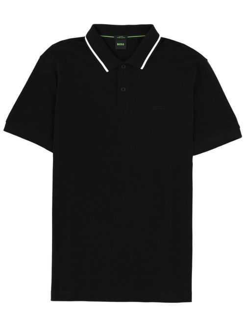 Black Logo Shirt Collar Polo