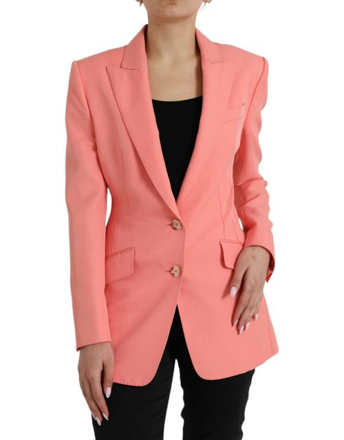 Single-Breasted Peak Lapel Blazer — Pink