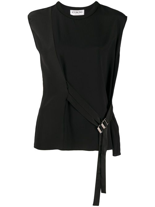 Iceberg panelled buckled-strap tank top - Black