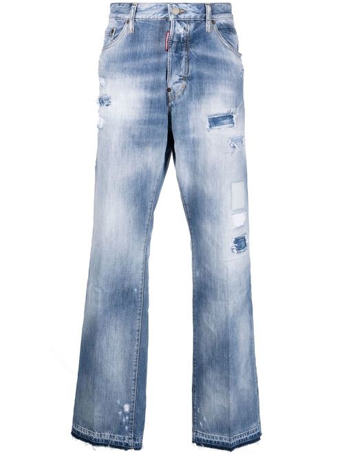 Low-rise wide-leg jeans - Blue