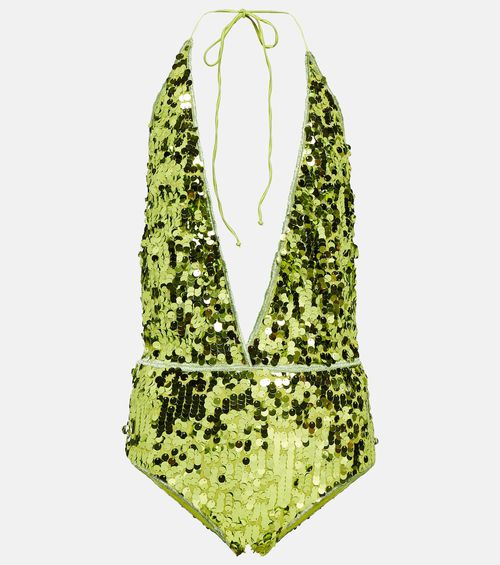 Sequined halterneck swimsuit