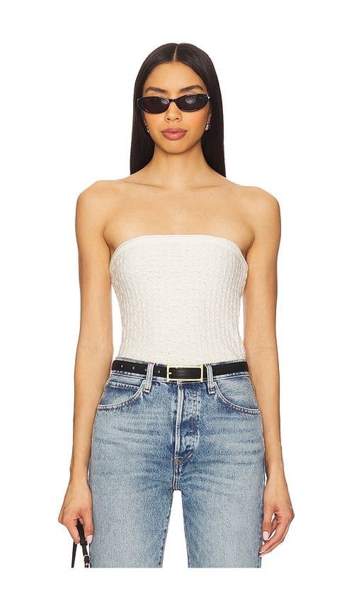 ASTR the Label Kai Sweater Tube Top in Cream. - L also in