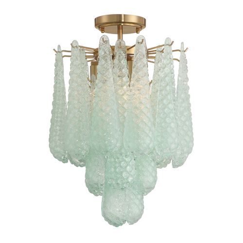 Aged Brass Semi Flush Mount from the Ollie Collection