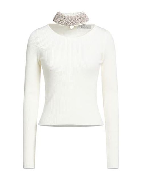 Woman Turtleneck Cream Size 4 Merino Wool, Lycra