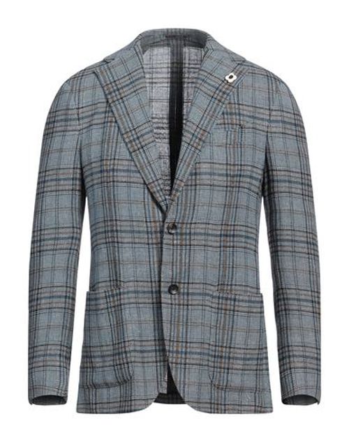 Lardini Man Blazer Blue Size 38 Linen, Silk, Wool