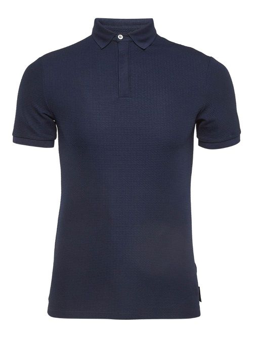 Textured polo shirt - Blue
