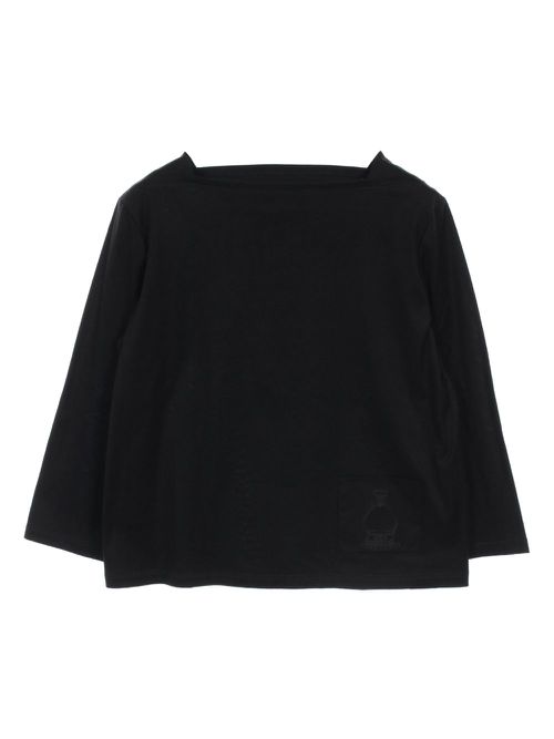 2020s embroidered cotton t-shirt - Black