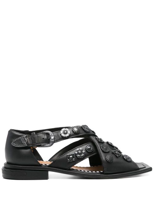 Toga Pulla cross-strap sandals - Black