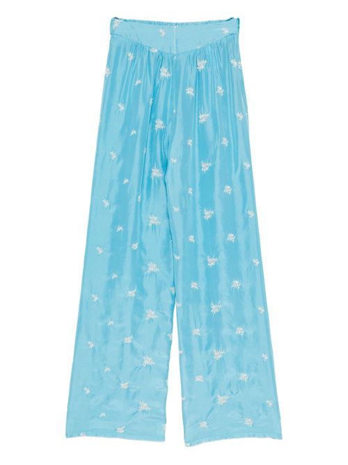 Embroidered Silk Trousers