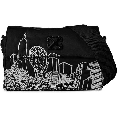 Off-White Mens Accessories Off White Cross Body Sling Bag with Logo in Black/White - One