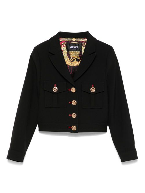 Logo-engraved buttons jacket - Black