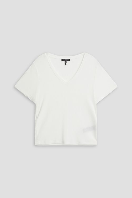 Rag & bone - Luca ribbed modal-blend jersey T-shirt - White - M