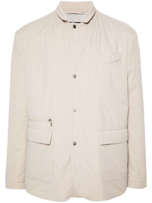 Notched-collar padded jacket - Neutrals