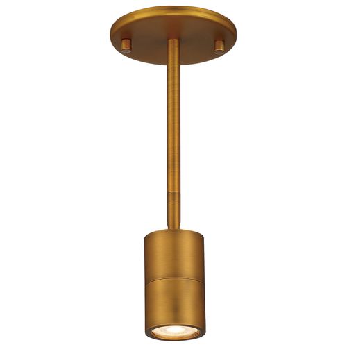 Antique Brushed Brass LED Wall Or Ceiling Spotlight from the Cafe Dual Mount Collection