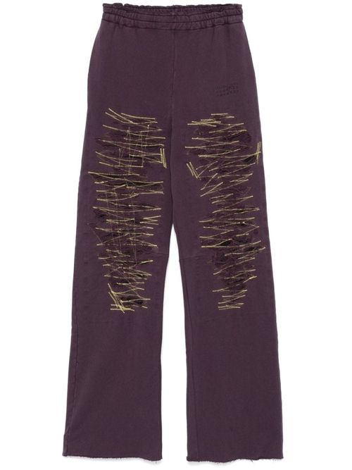 Cotton Sweatpants With Distressing