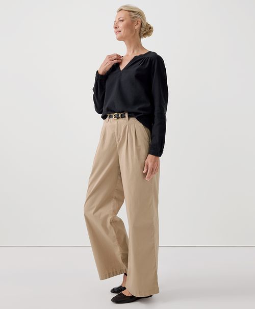 Women's Sesame Boulevard Brushed Twill Wide Leg Trouser