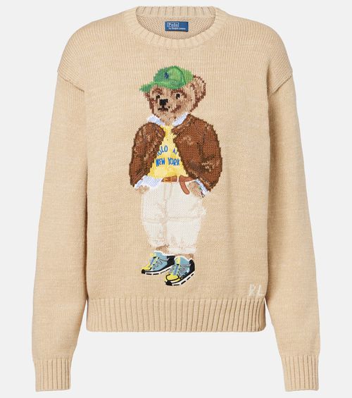 Polo Bear intarsia cotton sweater