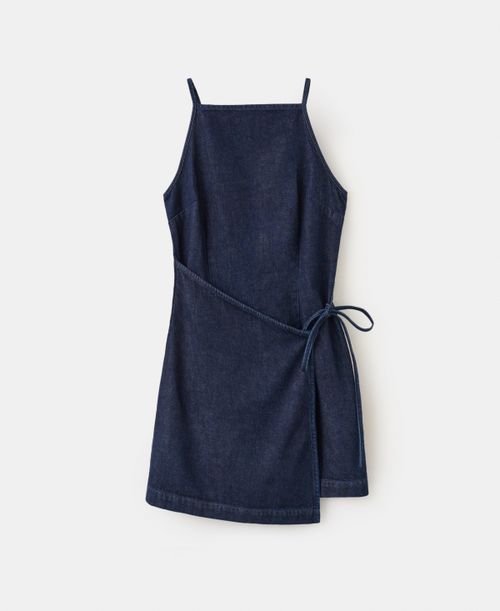Women's Straps And Bow Detail Dress - Open Blue