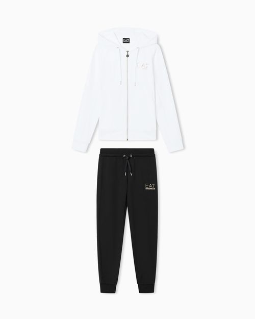Viscose suit with a zip-up hoodie and micro-studs Tracksuit