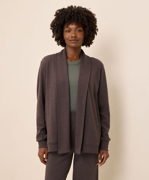 Women's Chocolate Heather Airplane Drape Cardigan