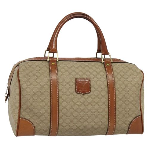Celine Vintage Duffle Bag Macadam Coated Canvas Beige Canvas Bag Pre-Owned