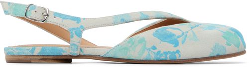 Blue & Gray Tabi Slingback Ballerina Flats
