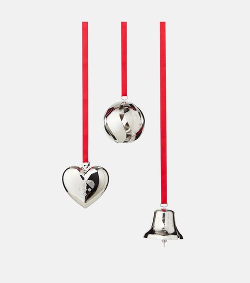 Set of 3 palladium-plated ornaments