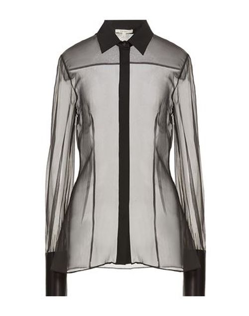 Woman Shirt Black Size M Silk, Viscose, Elastane