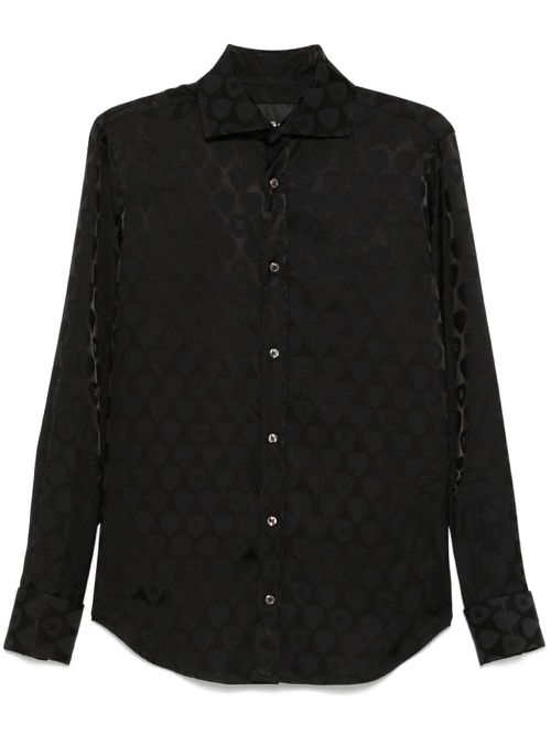 Patterned-jacquard shirt - Black
