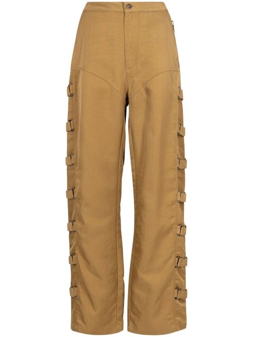Mining strap-detail trousers - Brown