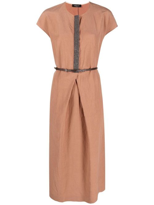 Bead-embellished midi dress - Pink