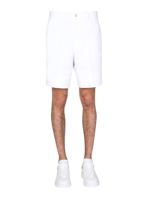 High-waisted straight-leg shorts