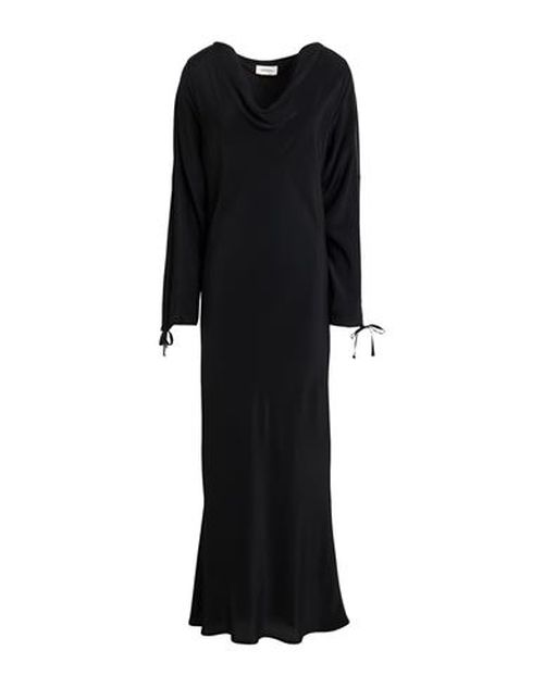 Woman Maxi dress Black Size 4 Acetate, Silk