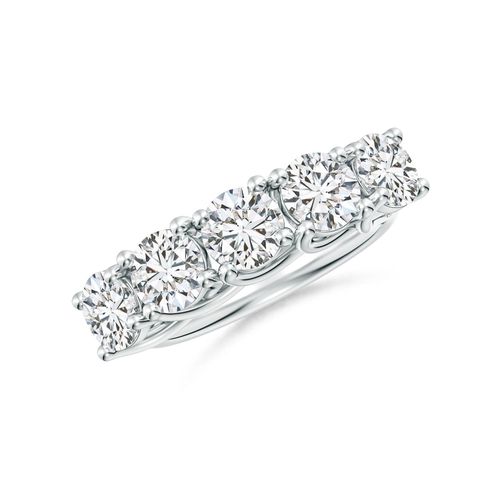 Angara 2.5 Carats Half Eternity Five Stone Diamond Wedding Band in 14K White Gold