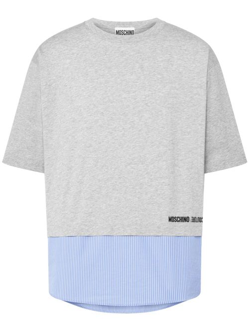Panelled cotton T-shirt - Grey